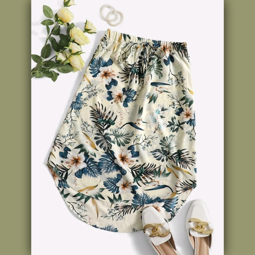 Tropical Print Skirt